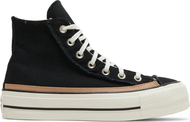 

Кроссовки Converse Wmns Chuck Taylor All Star Raw Edge Platform High Black Champagne Tan, черный