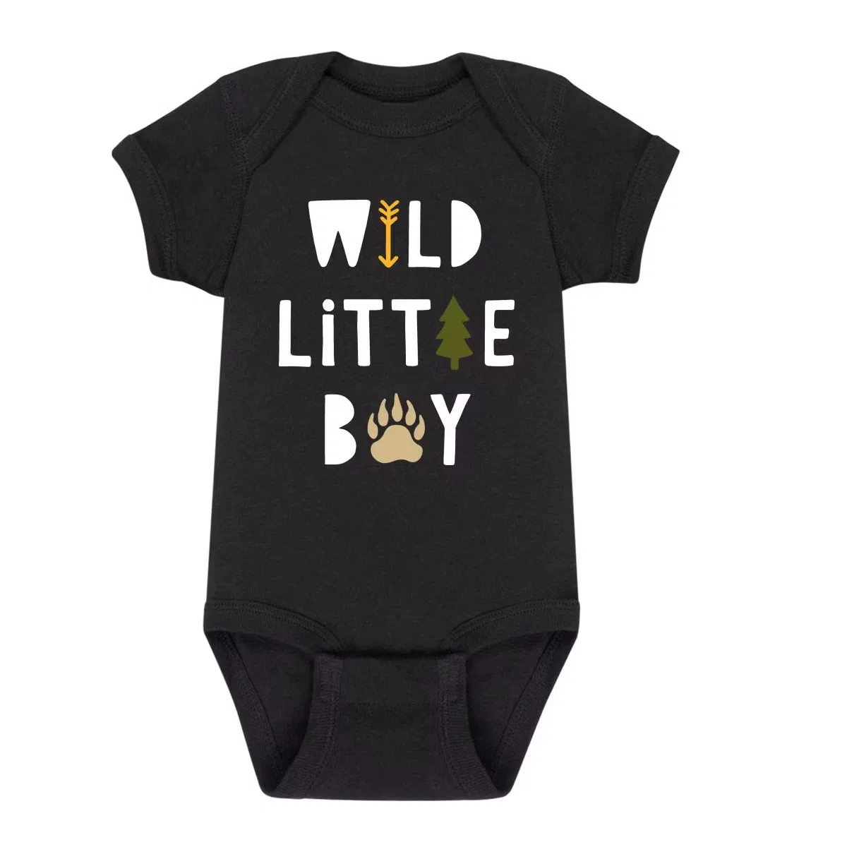 Боди-комбинезон с принтом Wild Little Boy Instant Message, Black