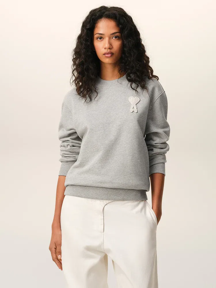 Свитшот с патчем Ami De Coeur AMI PARIS, Grey
