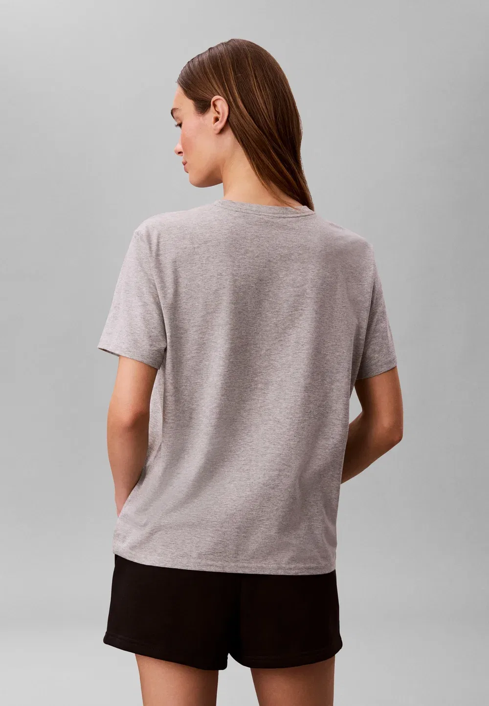 Обычная футболка для поездок на работу - футболка с принтом Calvin Klein, Grey Heather — фото 3