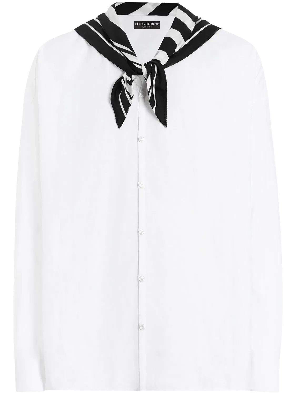 Dolce & Gabbana Рубашка с шарфом, белая