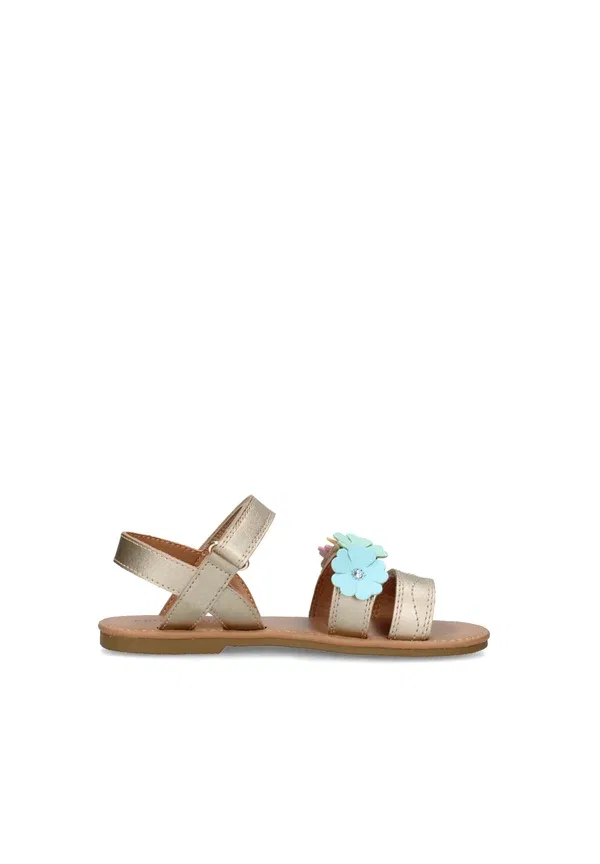 Сандалии с цветочной аппликацией Sandals Primigi, gold, золото — фото 4