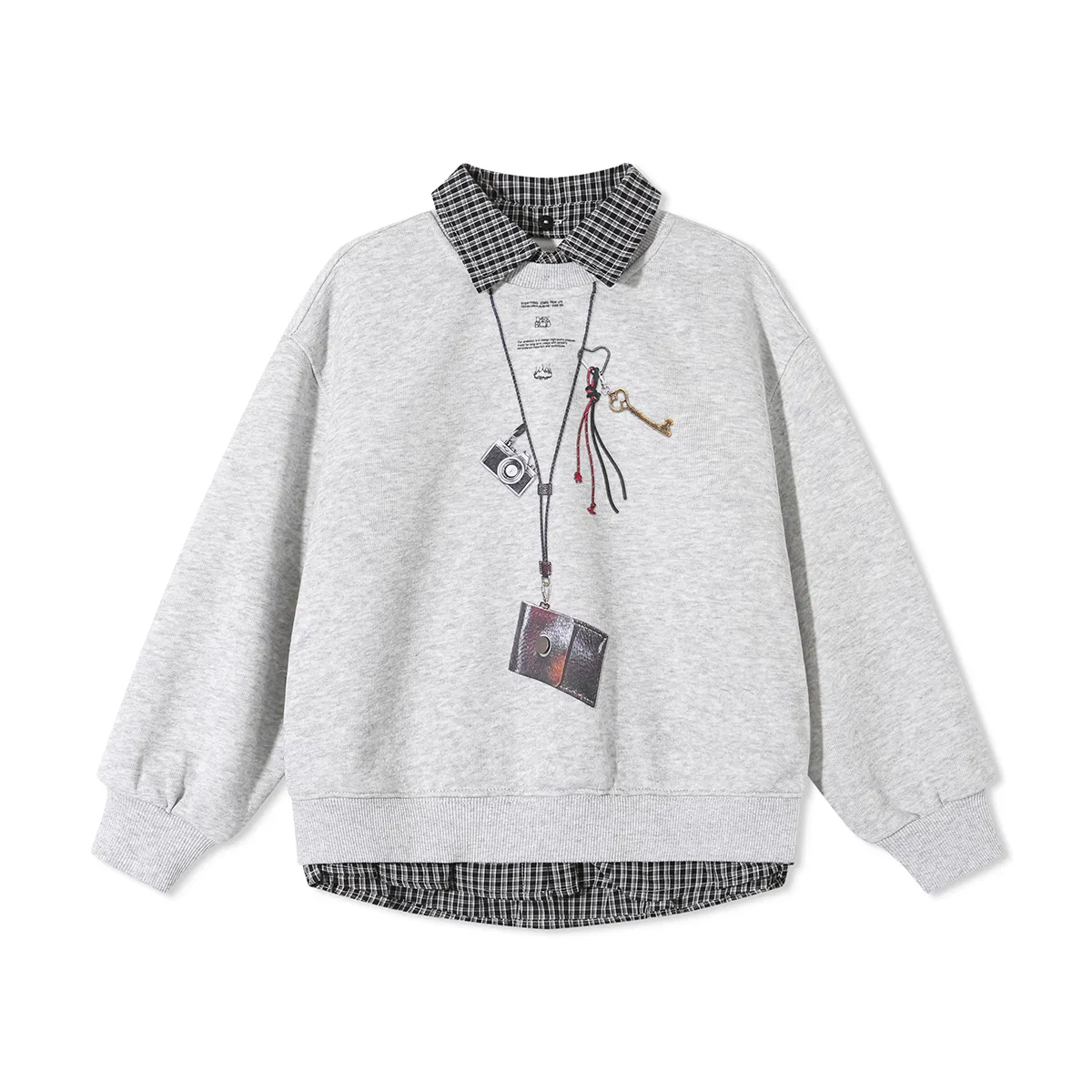Детский свитшот с принтом Disney Moderate, Light Gray