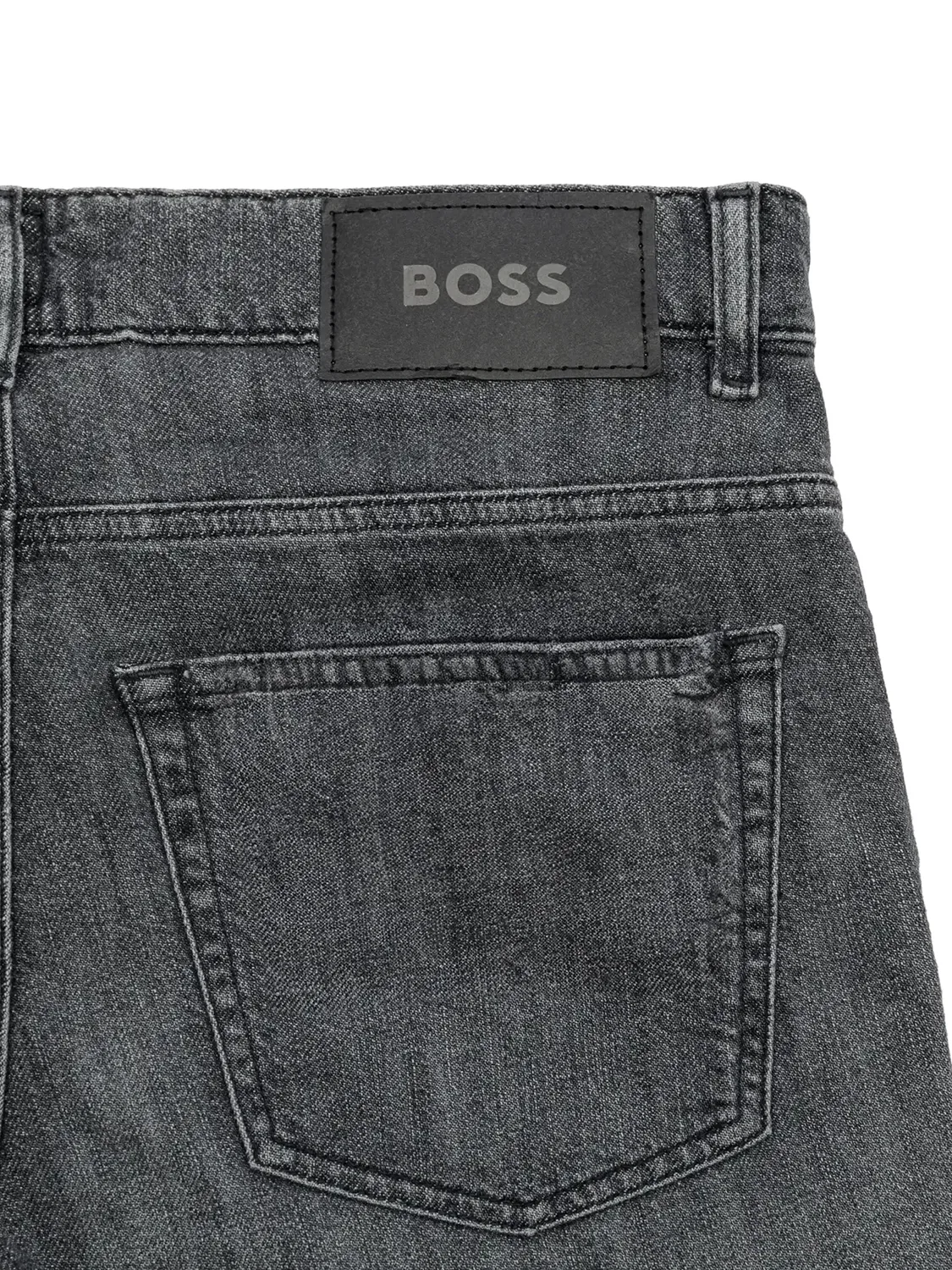 Джинсы с эффектом потертости серые BOSS, серый — фото 2