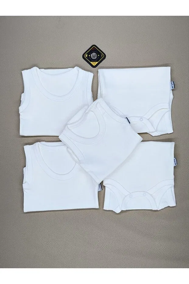 Детский комплект боди для девочек и мальчиков хлопковый Basics Vieso, White1 — фото 2