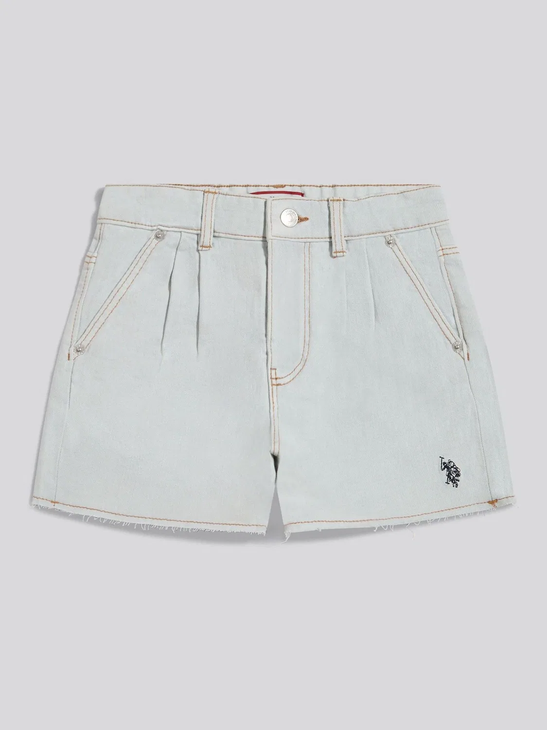 Шорты джинсовые со складками U.S. Polo Assn, белый