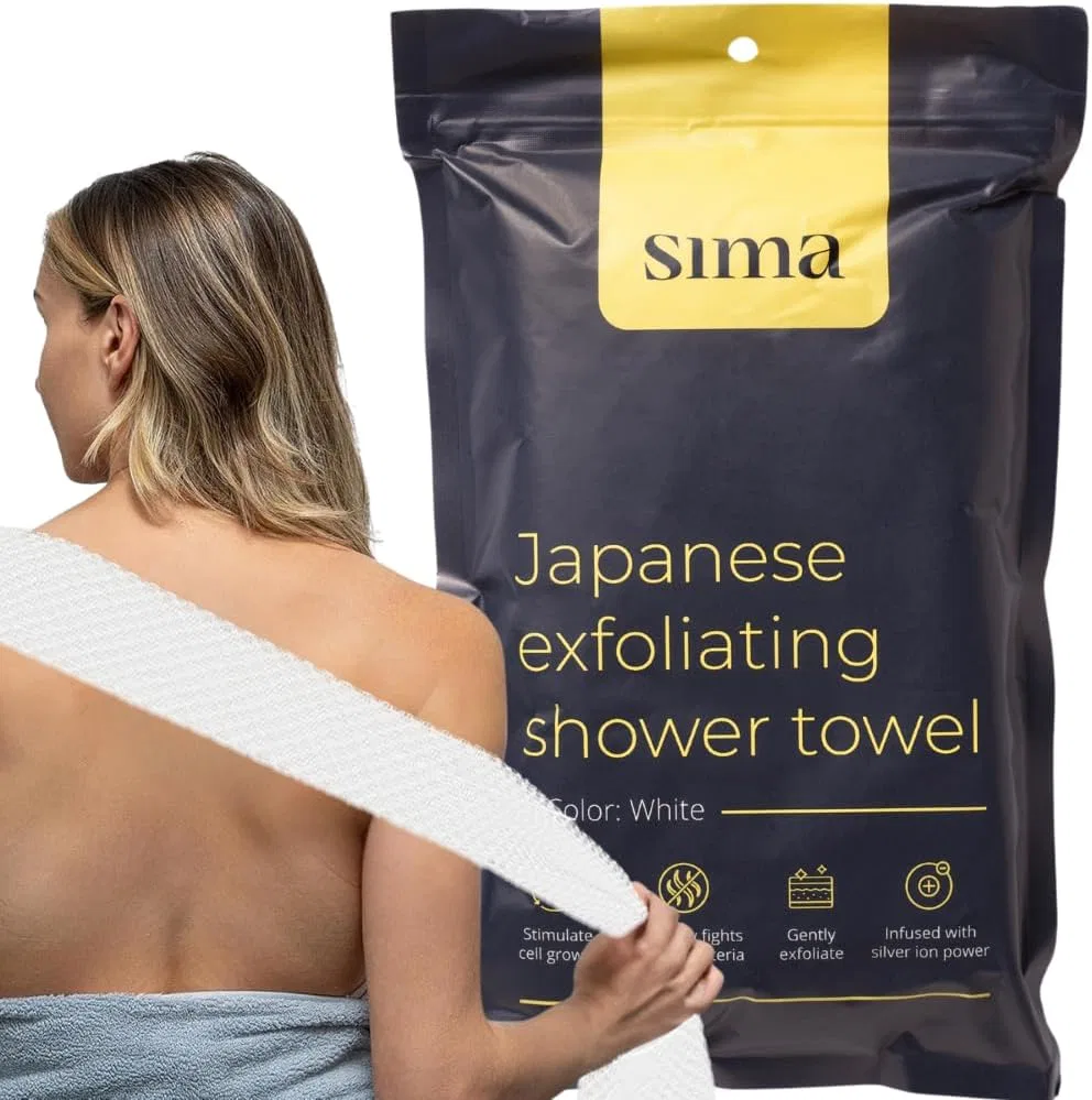 Эксфолиирующее полотенце для тела и лица, Sima Brand, 1 шт., Белый
