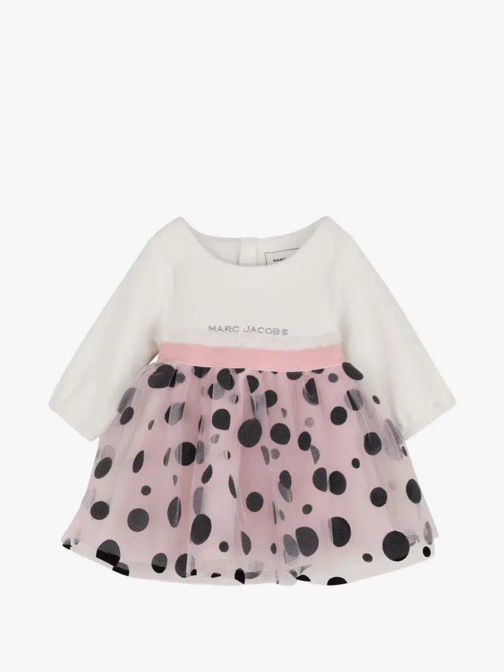 Платье с юбкой из тюля в горох Marc Jacobs Kids, белый