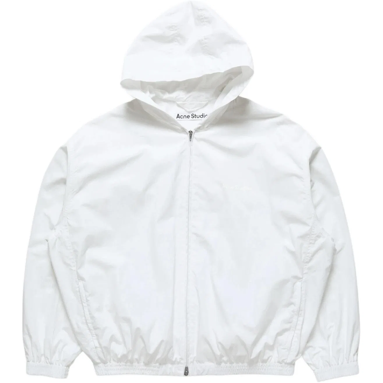 Мужская куртка с капюшоном глянцевая белая Acne Studios, Bright White — фото 3
