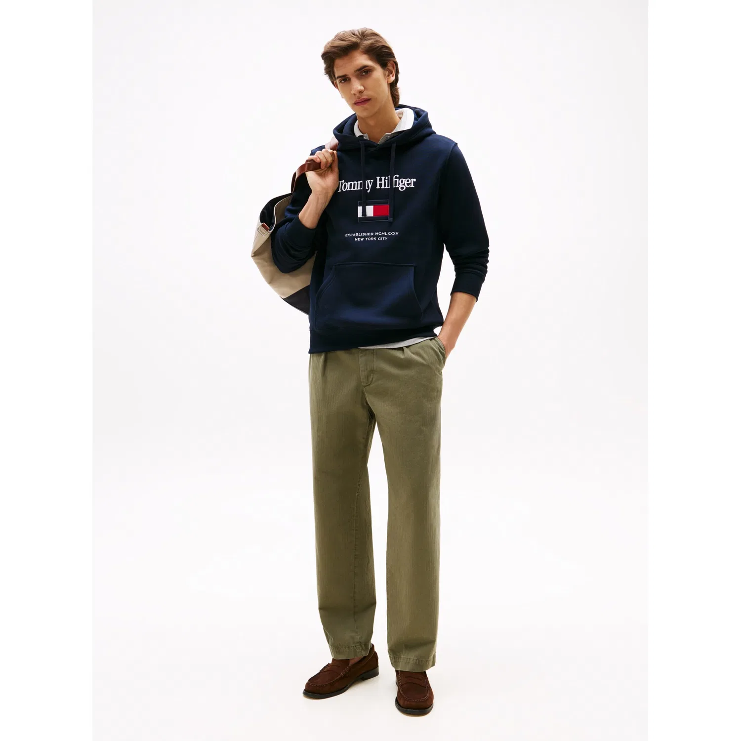 Мужской худи с вышивкой Tommy Hilfiger, Desert Sky — фото 4