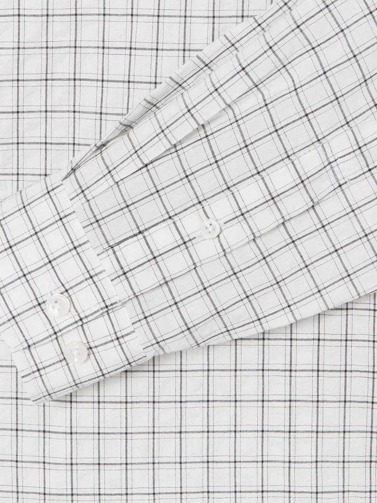 Рубашка с длинным рукавом в клетку LACOSTE, White — фото 3