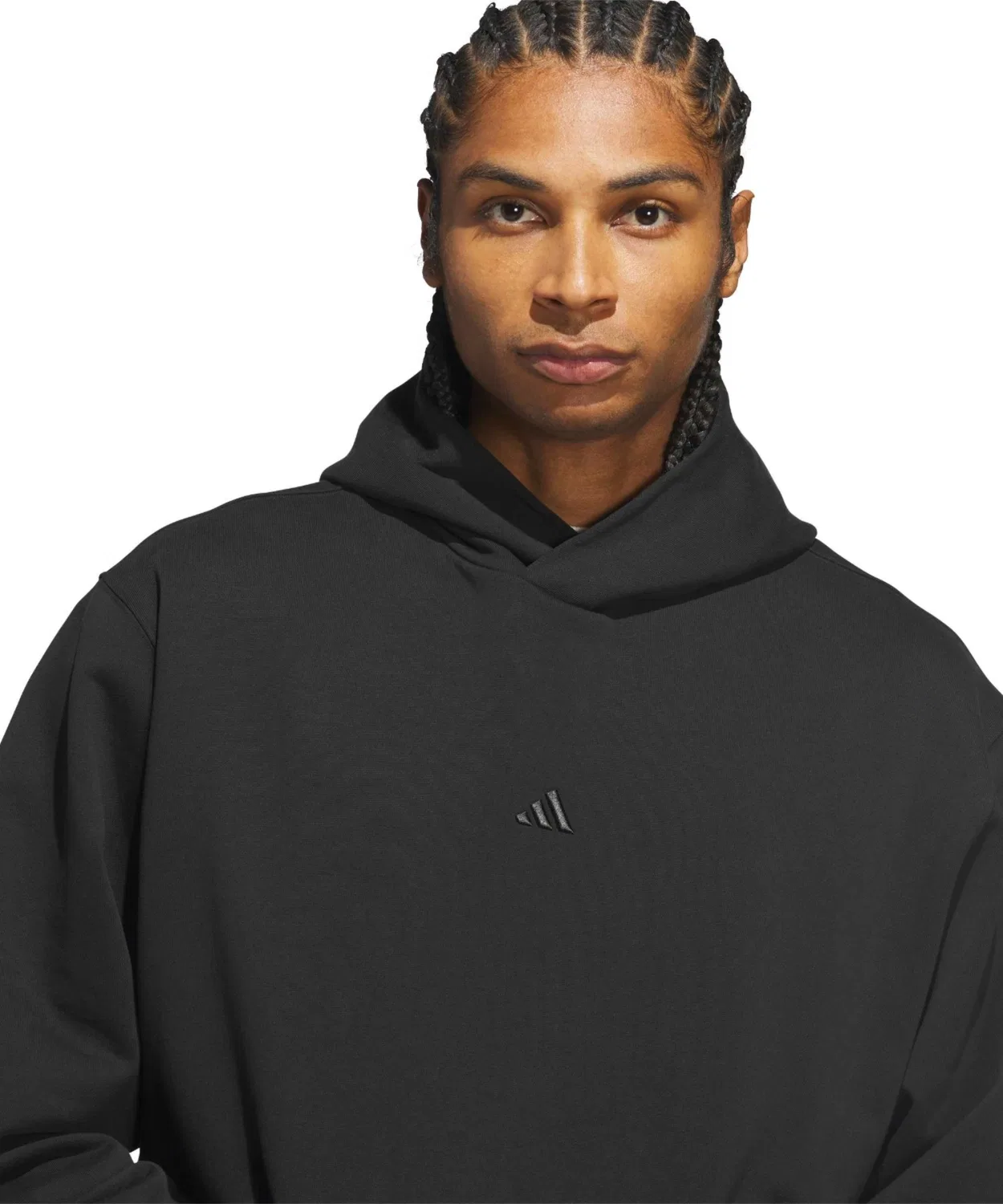Мужское худи с длинным рукавомAdidas Basketball Fleece Hoodie, Black — фото 2