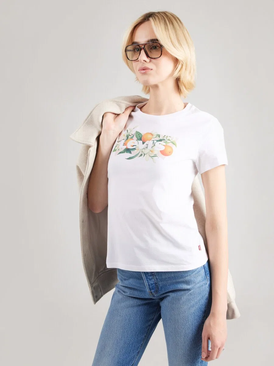 Футболка LEVI'S "Perfect" белого цвета — фото 3