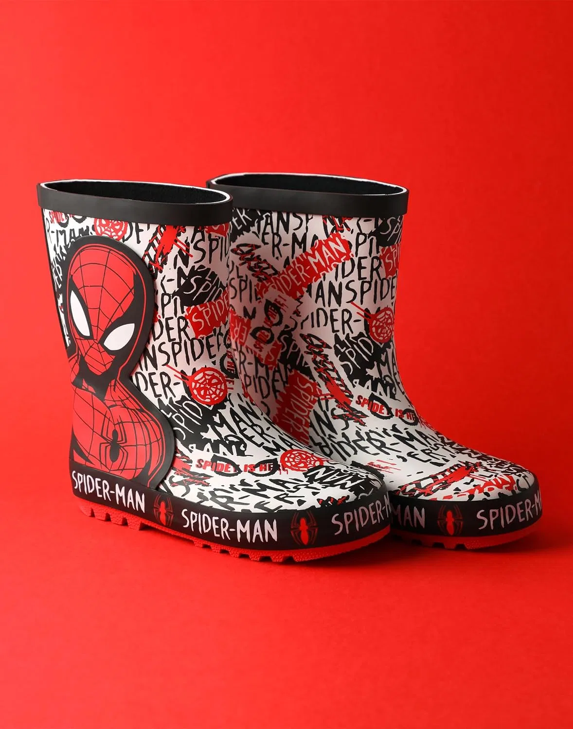 Детские резиновые сапоги для мальчиков с принтом Marvel Spiderman, Red — фото 2