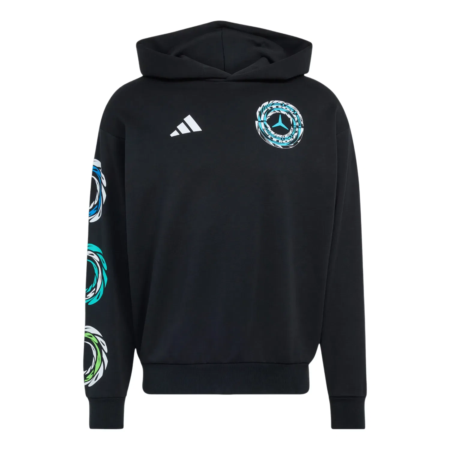 Мужское худи Mercedes AMG Petronas Formula 1 Team Lights Hood Sweatshirt 'Black' adidas, черный