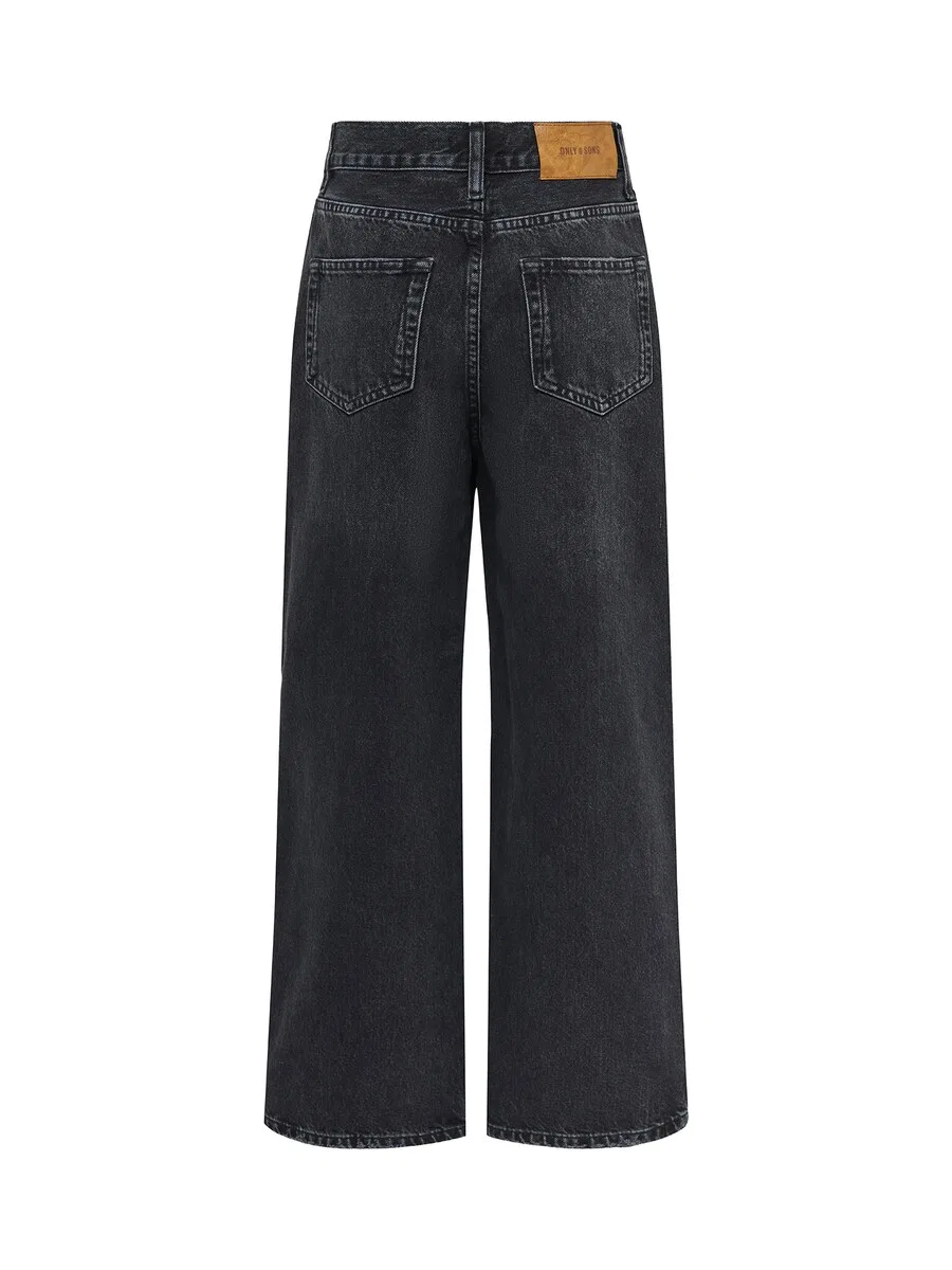 Джинсы Only & Sons Junior Wide leg Jeans 'OSJREMI' из черного денима — фото 3