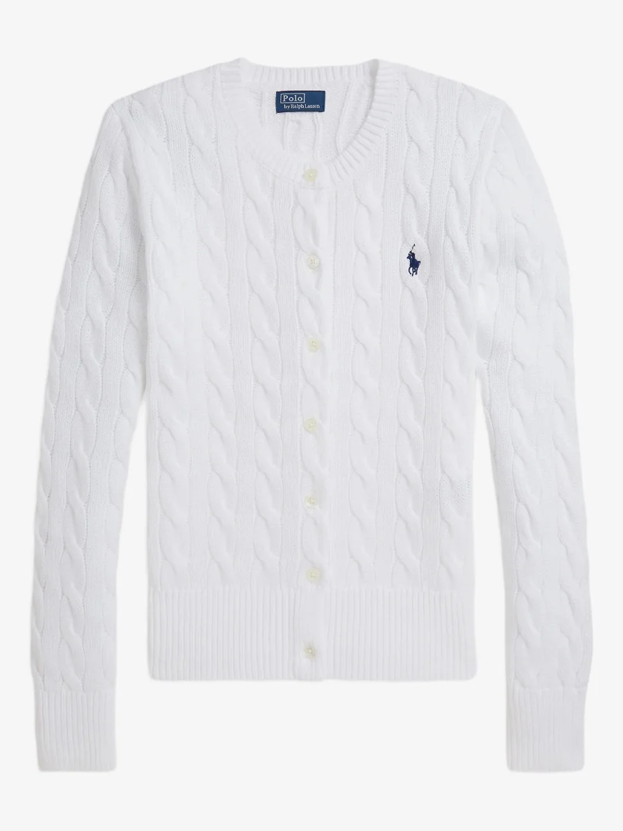 Кардиган Polo Ralph Lauren с косами, белый