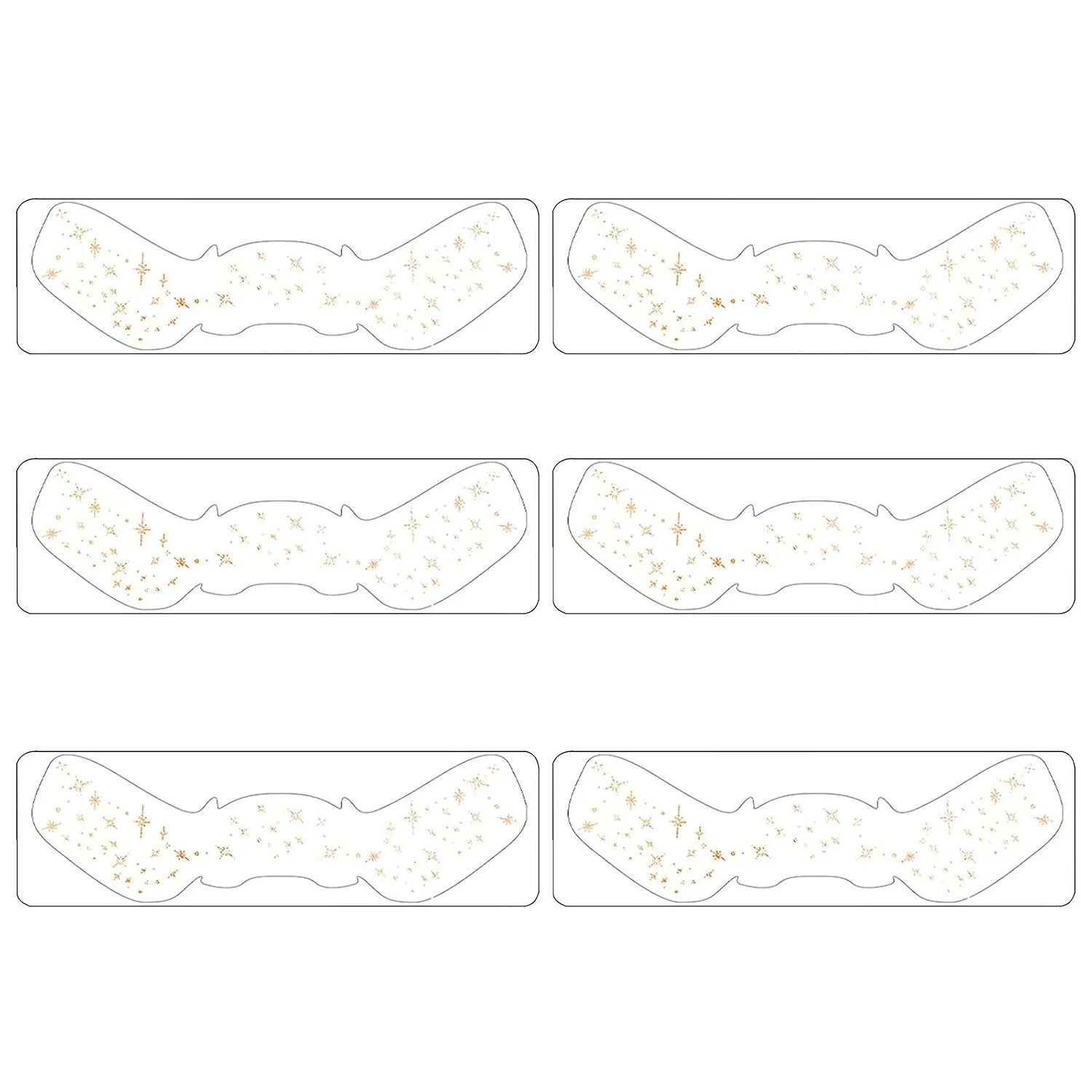 Generisch Патчи для лица, Gold, Silver, 6 шт, 15.6x5 см