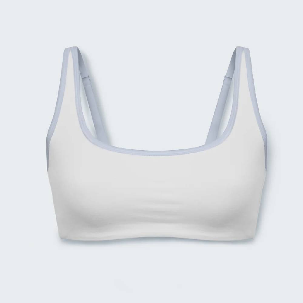 

Бюстгальтер Syrn First Base Scoop Neck, белый/голубой