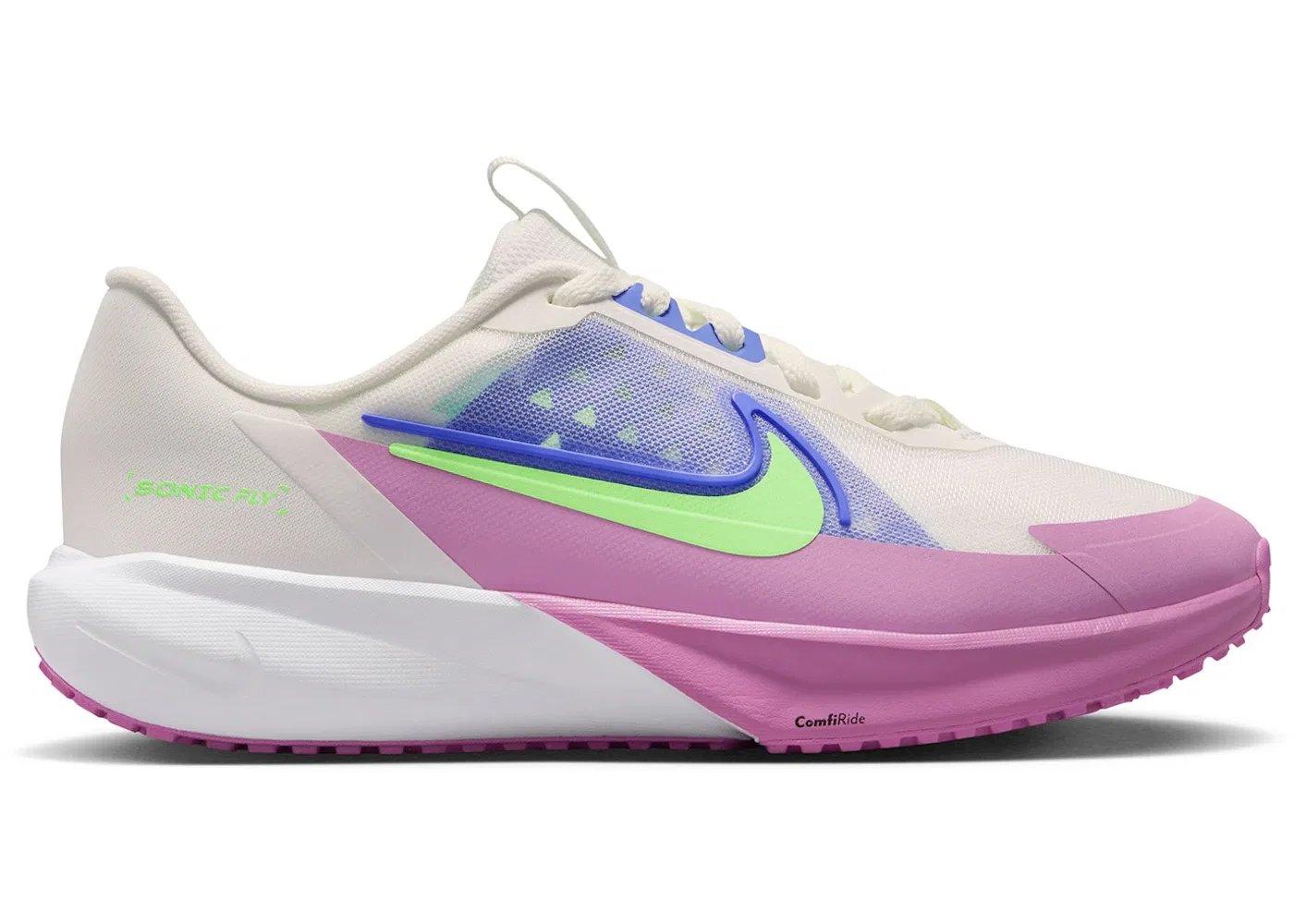 Детские кроссовки для бега Nike Sonic Fly Nike, Summit White/Sapphire/Light Magenta/Lime Blast