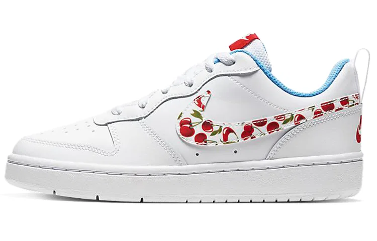 Детские кроссовки для скейтбординга с кожаным верхом Court Borough Low 2 White Cherry Nike, White Cherry