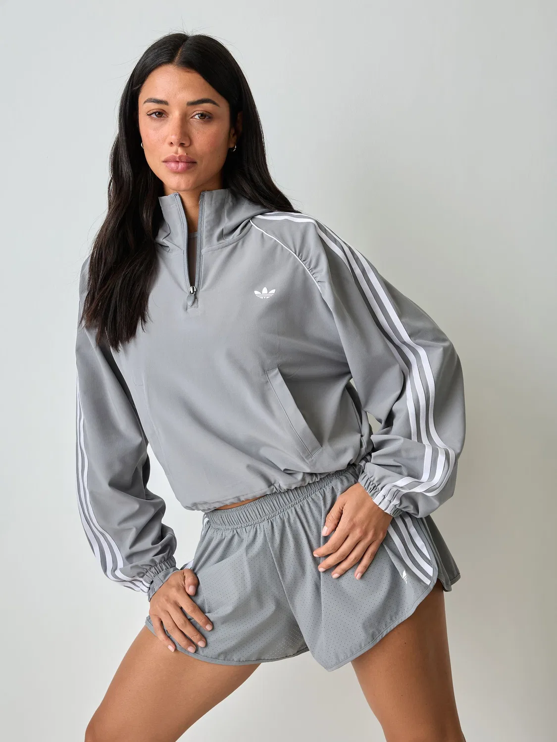 Серая спортивная куртка на молнии adidas Originals