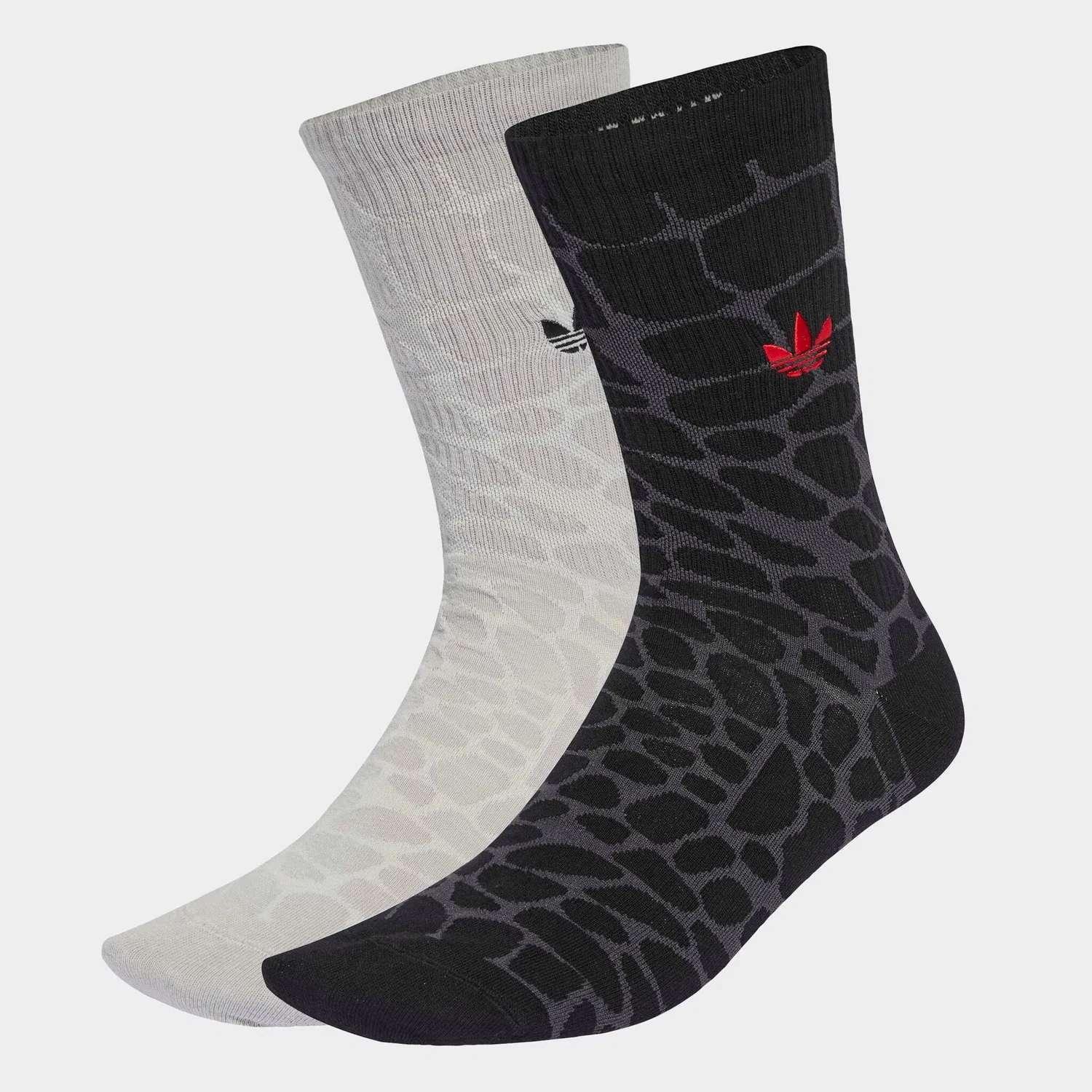 Женские носки-гольфы с крокодиловым принтом Adidas Originals, Black/Grey Three