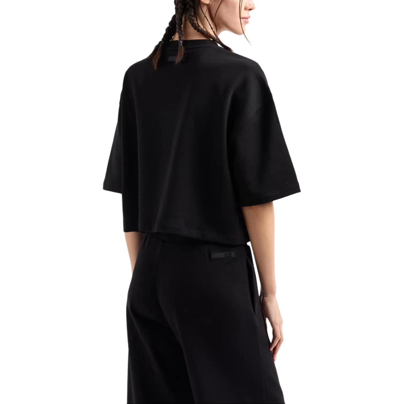 Женская футболка Relaxed Fit EMPORIO ARMANI, Черный — фото 4