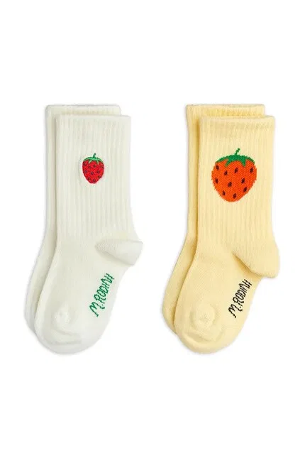 Носки детские Strawberry 2 шт Mini Rodini, белый