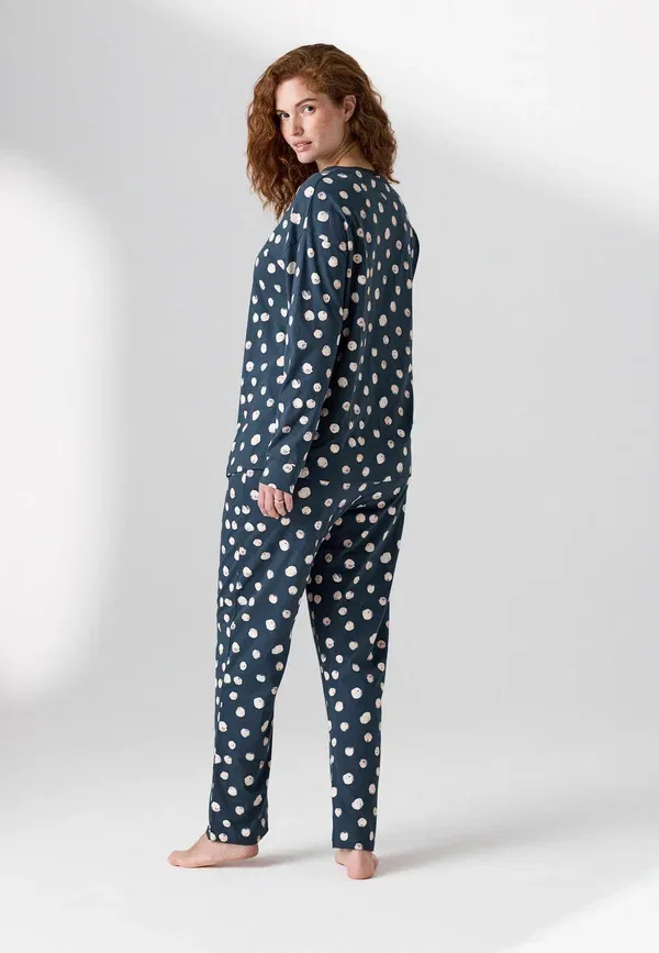 Комплект пижамы из хлопка Tall fit - maternity long sleeve set - pyjama set Next темно-синий Spot — фото 3