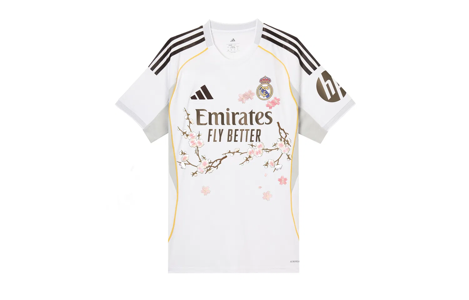 Детская футболка с принтом Real Madrid Soccer Jerseys Adidas, White Pink