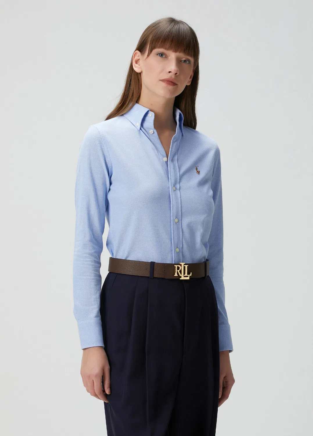Блузка Polo Ralph Lauren, Mavi-Beyaz
