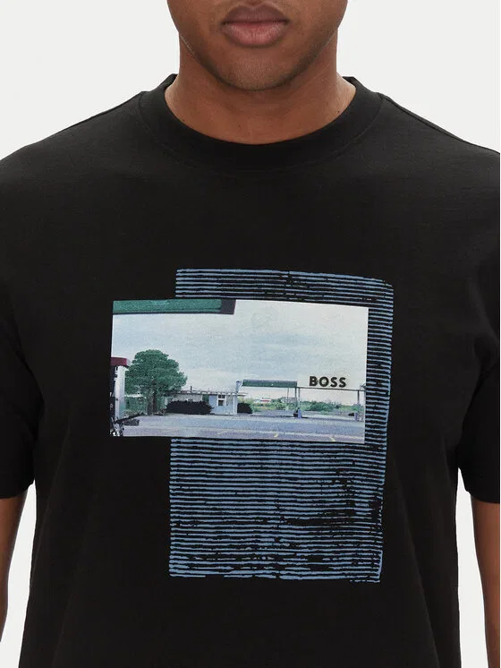 Футболка regular fit Te_Ontheway Boss, черный — фото 4