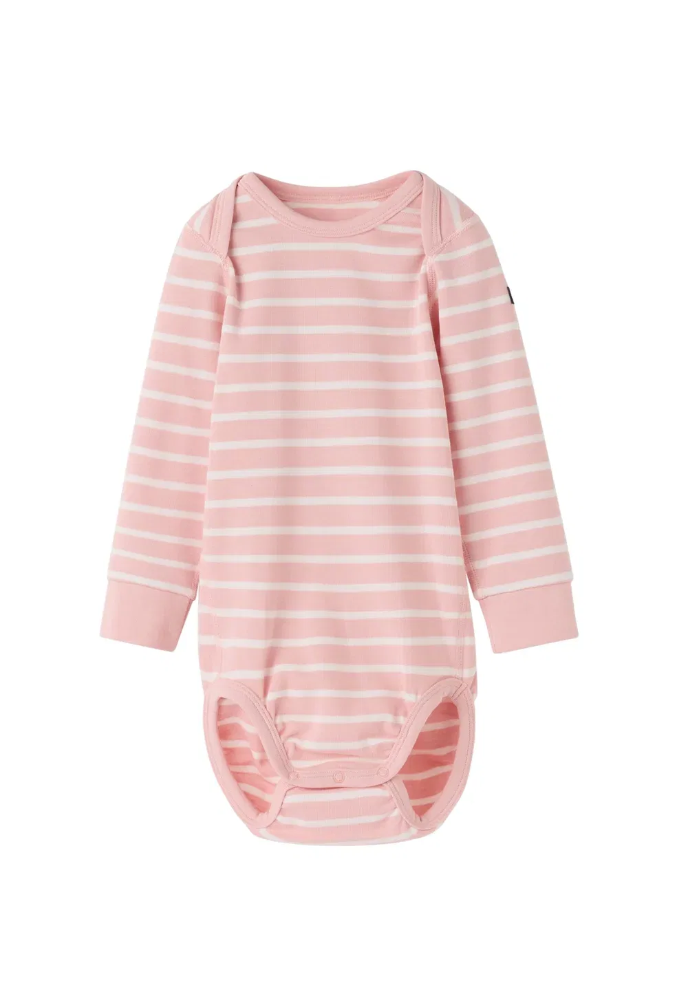 Полосатый классический боди-накидка унисекс - боди Polarn O. Pyret, Silver Pink