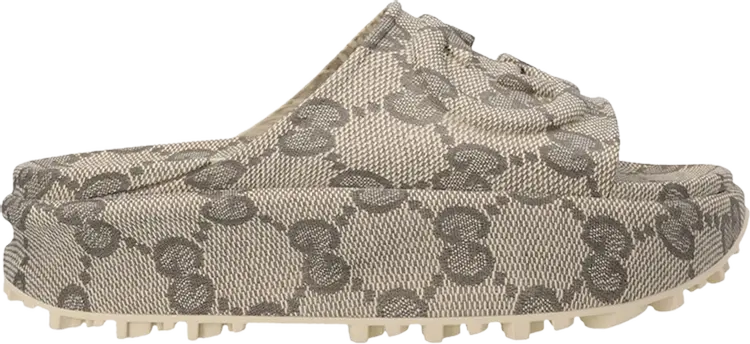 Сандалии Gucci Wmns GG Oversize Slide Sandal Beige, бежевый