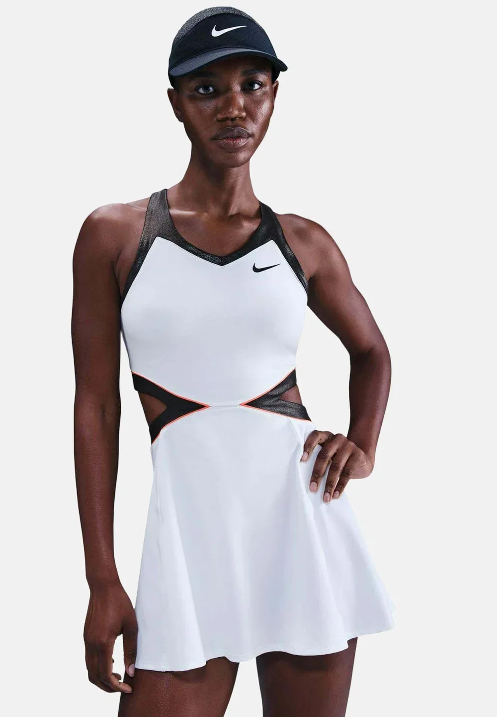 Kleid w nkct df slam dress uso 2 - sports dress Nike Performance, White Black Hot Punch