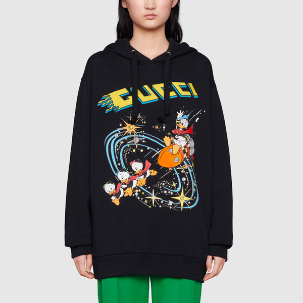 Свитер x disney joint ss21 cartoon donald duck printed hoodie for black Gucci, черный — фото 4