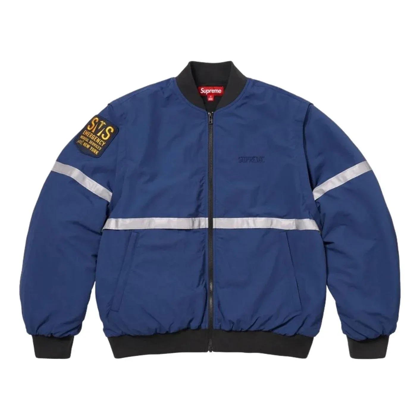 Куртка Supreme SS26 с отстегивающимися рукавами и светоотражающими полосами, темно-синяя ()