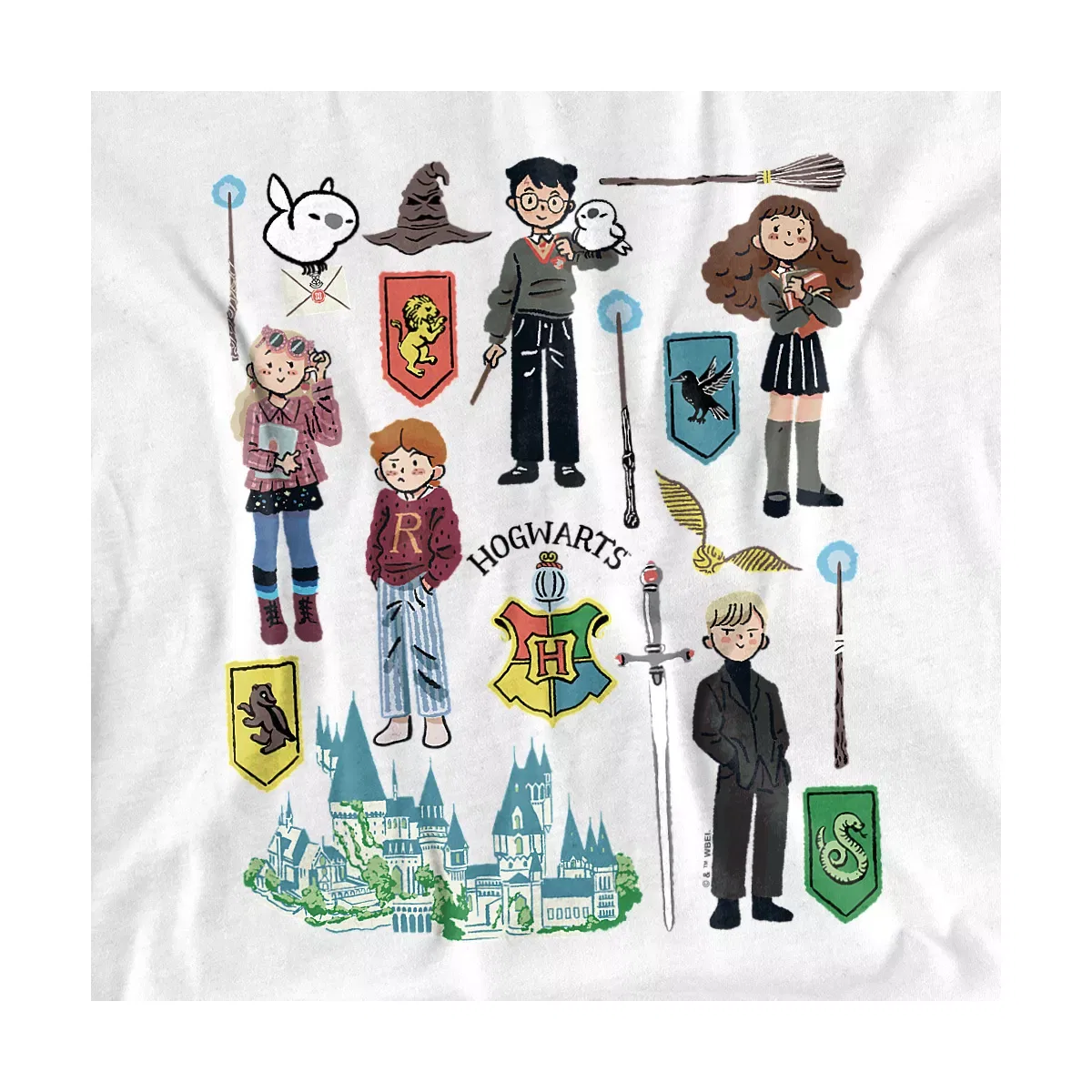 Детская футболка с принтом Harry Potter Cute Icons Harry Potter, White — фото 2