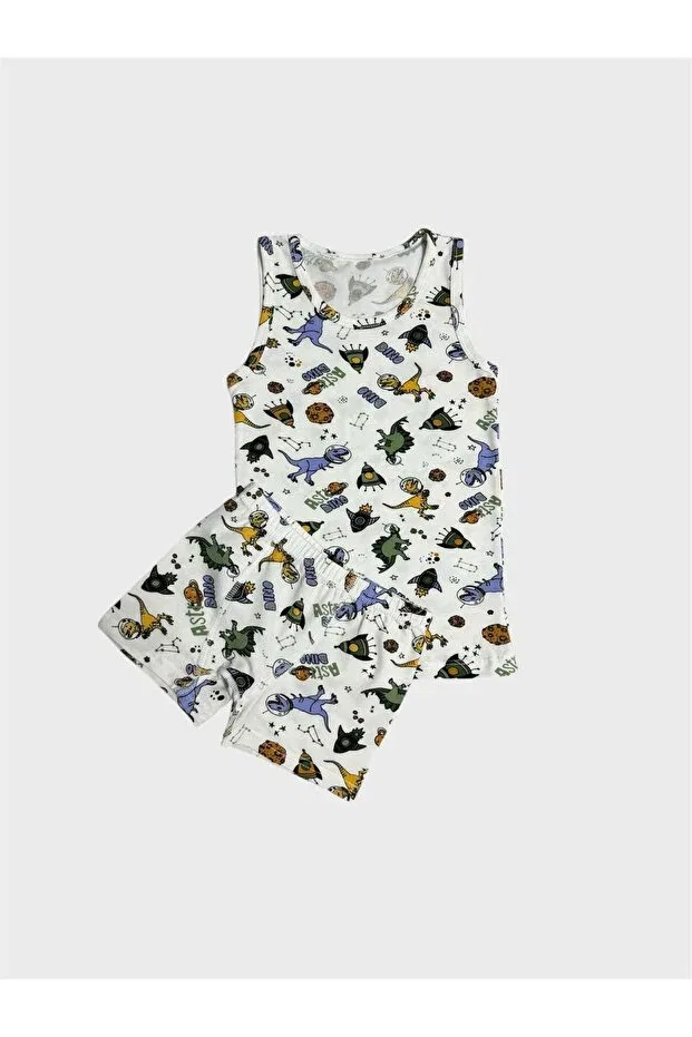 Детский комплект для мальчиков хлопковый с принтом Boxer Shorts Elmas Kids, White — фото 2