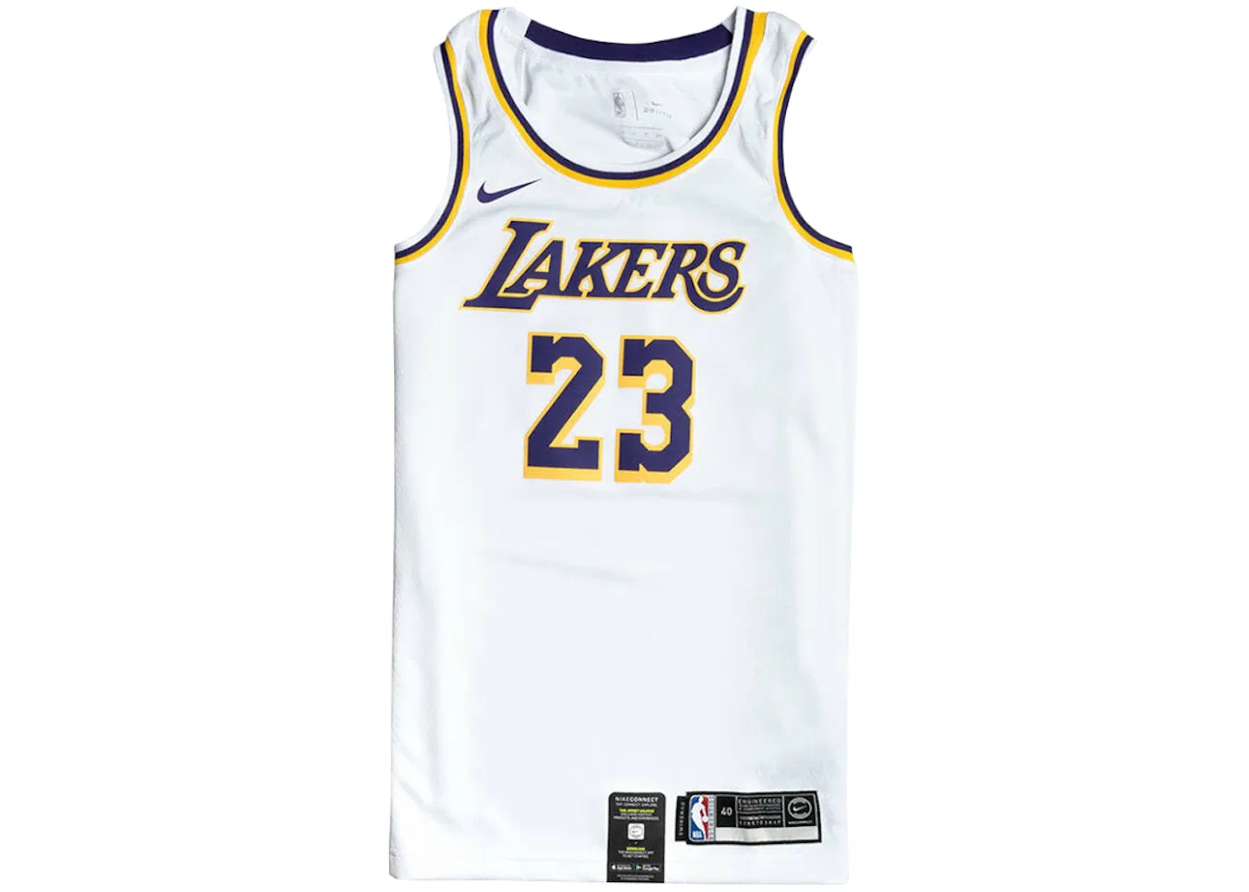 Мужская джерси с принтом Nike NBA Los Angeles Lakers LeBron James Association Edition Swingman Jersey, White