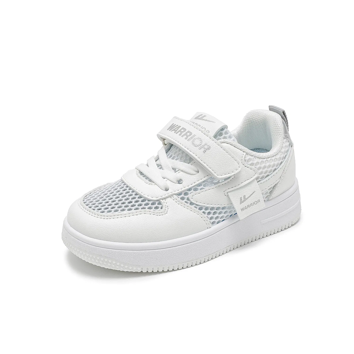 Детские кроссовки для мальчиков из сетки White/Silver WARRIOR