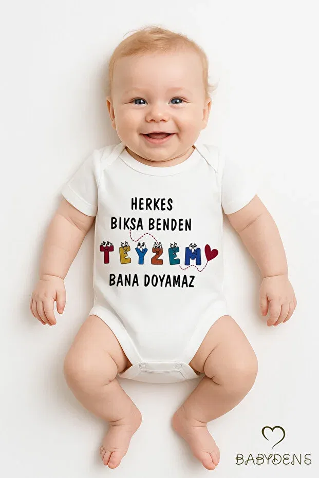 Детское боди для новорожденных с принтом Everyone is bıksa, my aunt can't be satisfied with me Babyden'S, White