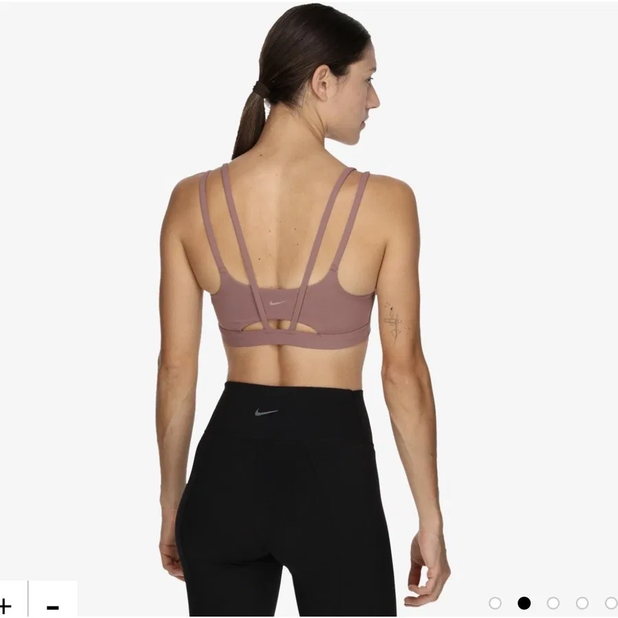 Спортивный бюстгальтер с легкой поддержкой Dri-Fit Alate Trace Light-Support Padded Strappy Training Nike, Коричневый — фото 3