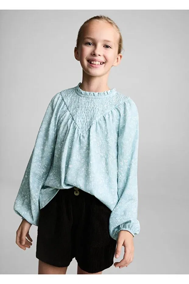 Детские шорты для девочек текстурированные Corduroy paperbag shorts Mango Kids, Black