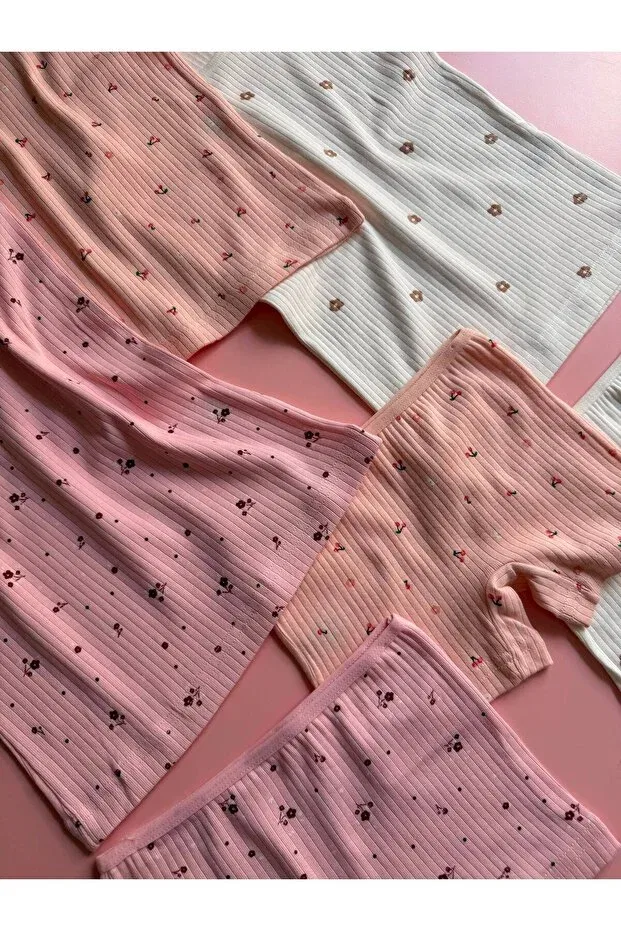 Детский комплект для девочек хлопковый Daisy Garden Victroy, Salmon-Ecru-Pink — фото 4