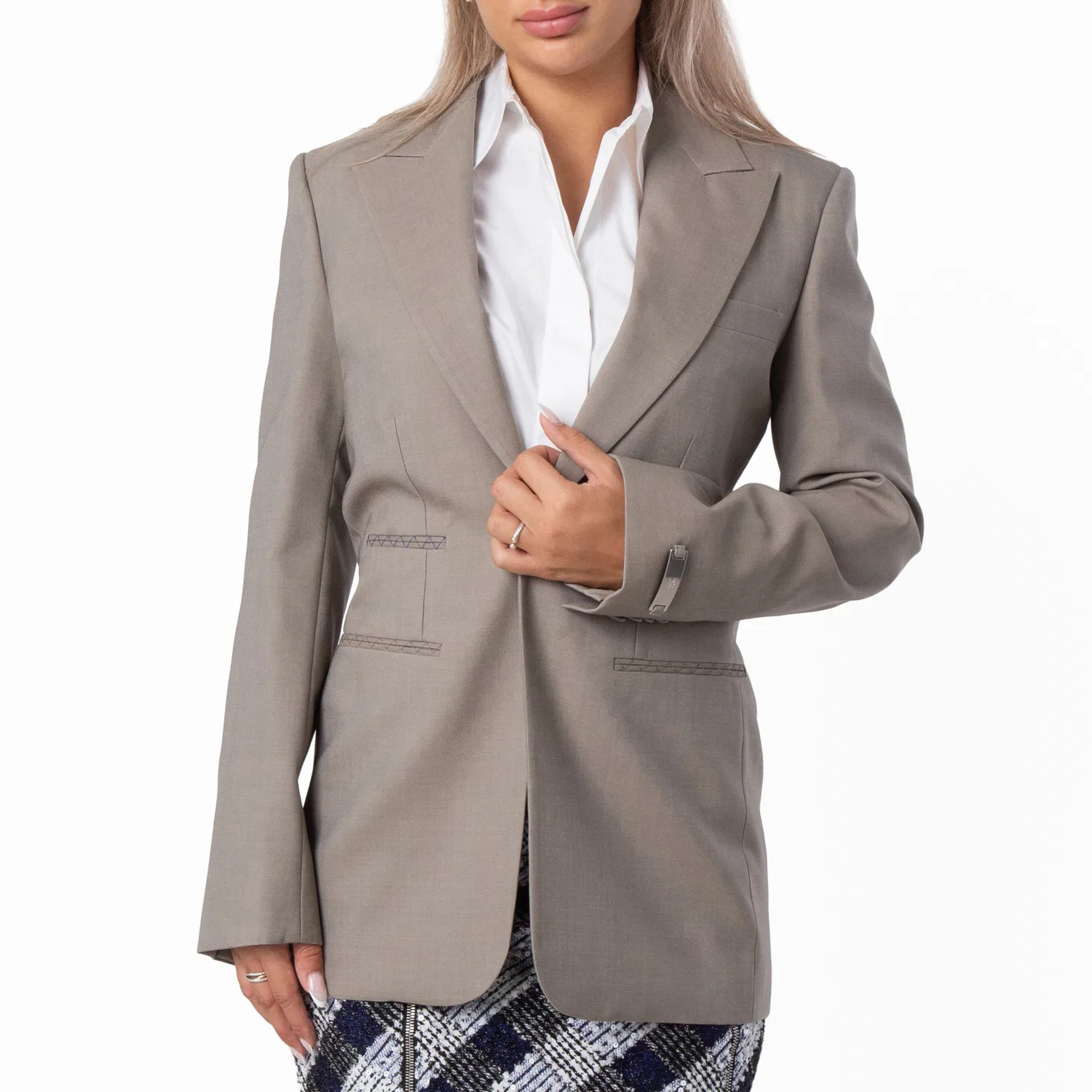 Жакет приталенный из шерсти Wool Tailored Blazer Jacket Burberry, Wax