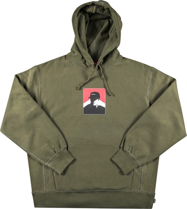 Толстовка Supreme Portrait Hooded Sweatshirt 'Dark Olive', зеленый — фото 2