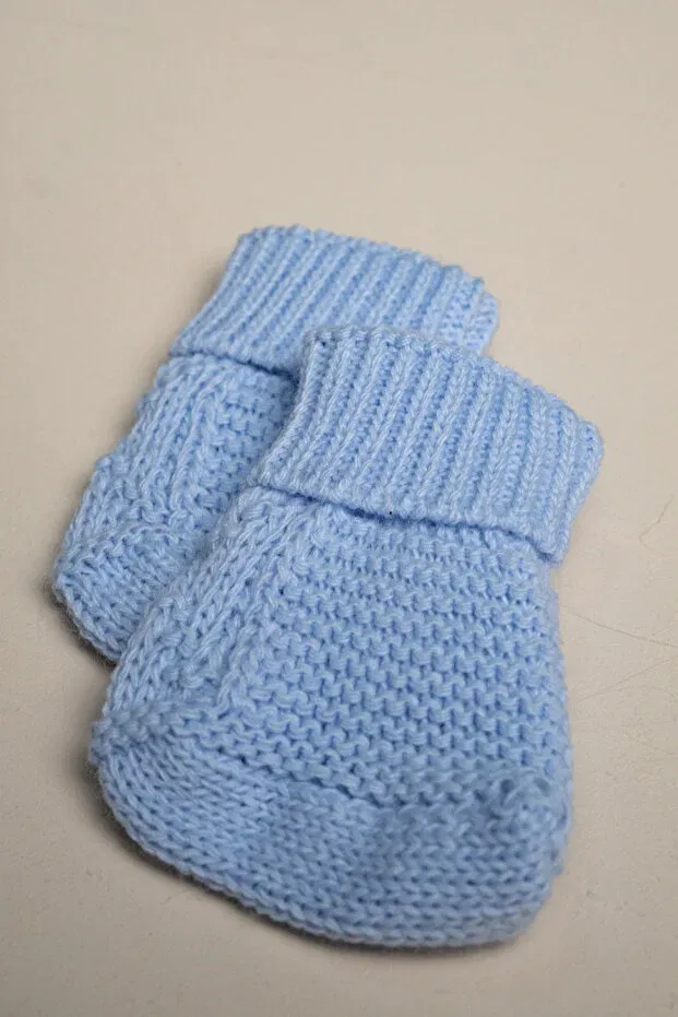 Детский комплект одежды для новорожденных трикотажный Newborn gift 5-piece knitwear set Mielco, Blue — фото 2