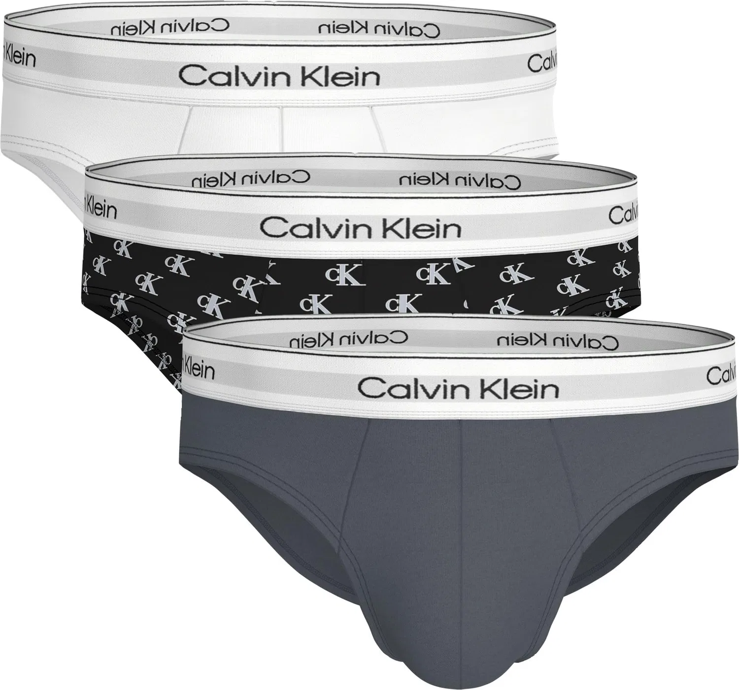 Мужские трусы-слипы с логотипом Calvin Klein, 5u4 - White Collegiate Logo Black T
